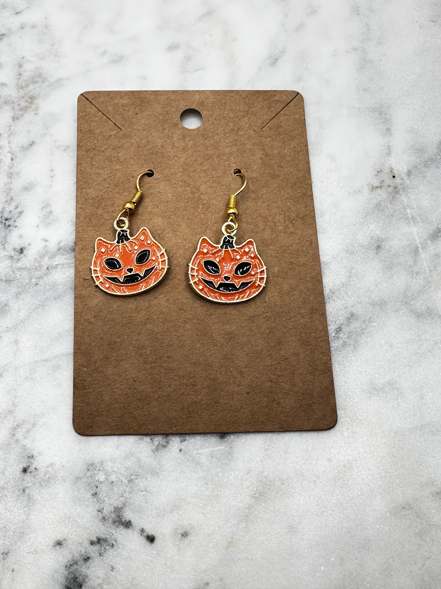 Pumpkin Cat Earrings